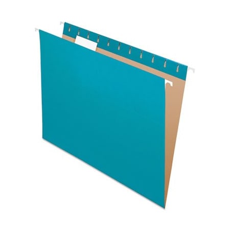 Tops Business Forms Pendaflex, COLORED HANGING FOLDERS, LETTER SIZE, 1/5-CUT TAB, TEAL, 25PK 81614